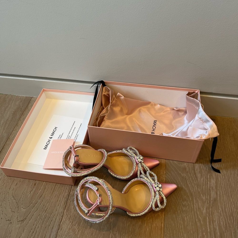 MACH & MACH DOUBLE BOW SILK SATIN PUMPS